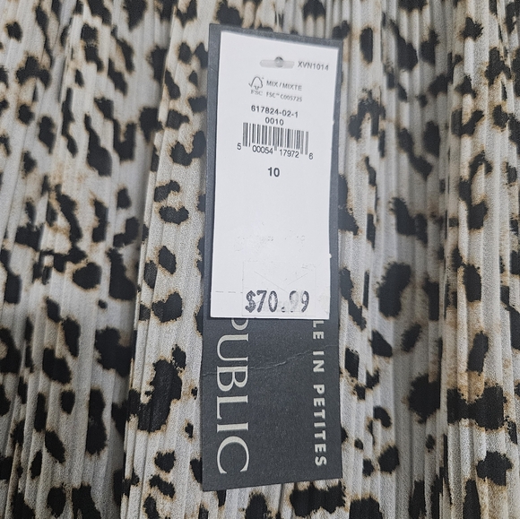 NWT Banana Republic Pleated mini Midi Skirt sz 10 leopard cheetah animal print - Picture 3 of 5